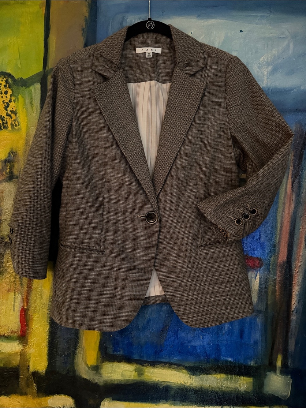 CAbi Barrister Tweed Blazer Jacket (Style #923) women’s size 6